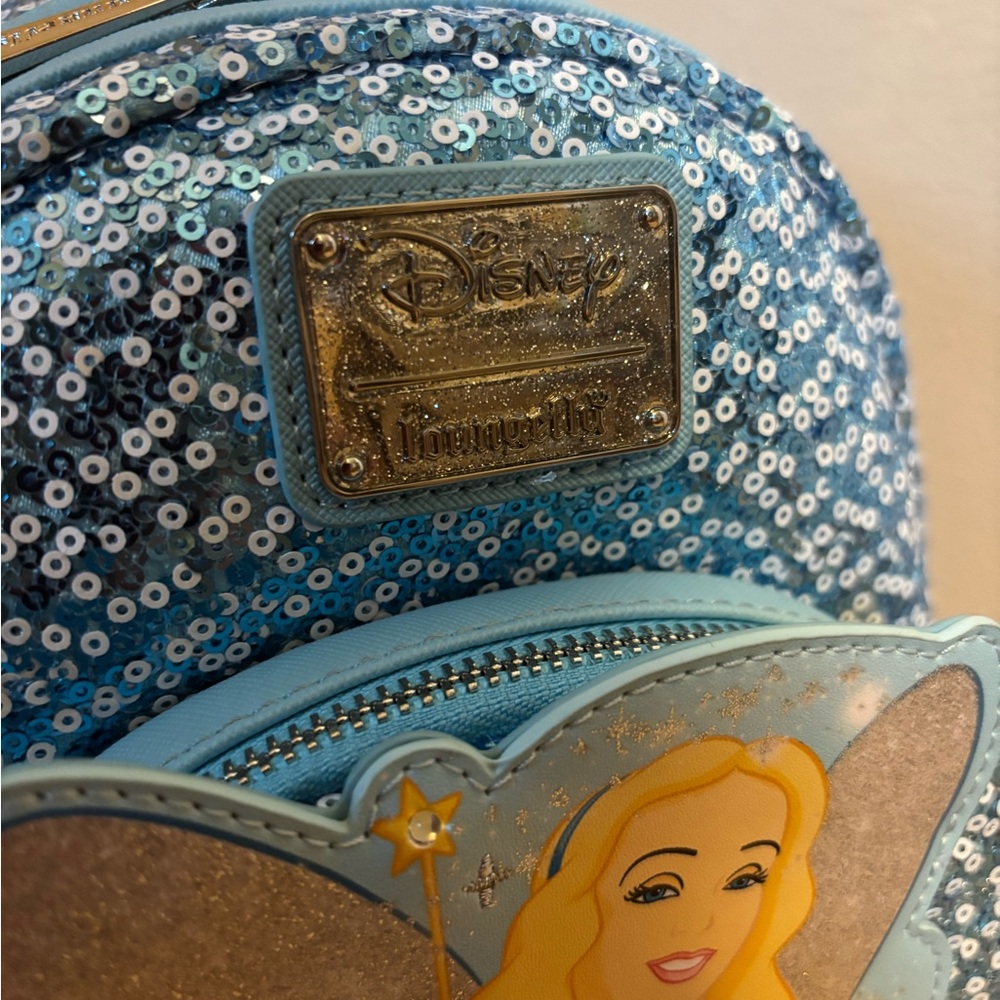 Loungefly Disney Sequin Sparkle Light Up Pinocchio Fairy Mini Backpack - Picture 7 of 14